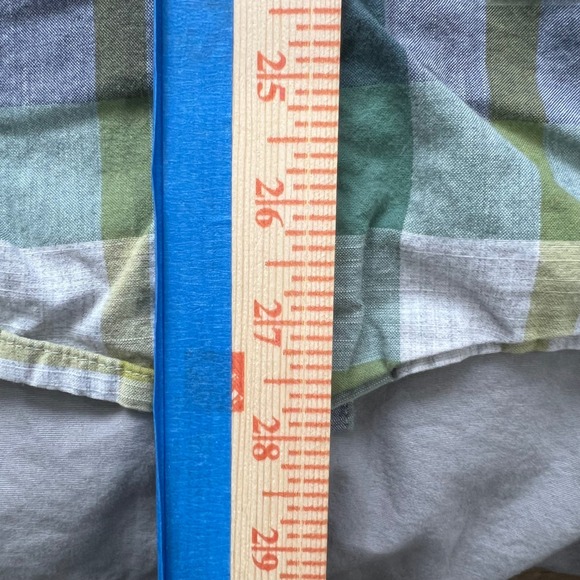 MOUNTAIN HARDWEAR Short Sleeve Button Up Shirt Mens Size Large Green Blue Yellow - Picture 12 of 13